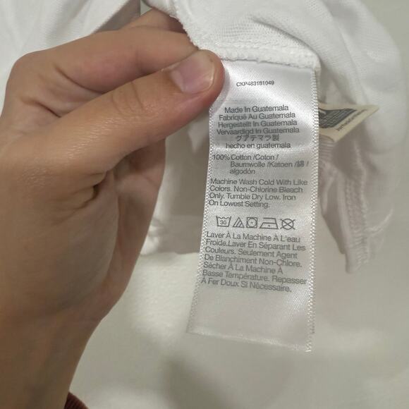 NWT Madewell Garment Dyed Oversized Pocket Tee Shirt Basic Eyelet White Size XS - Picture 7 of 7